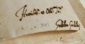 Autografo di Galileo
